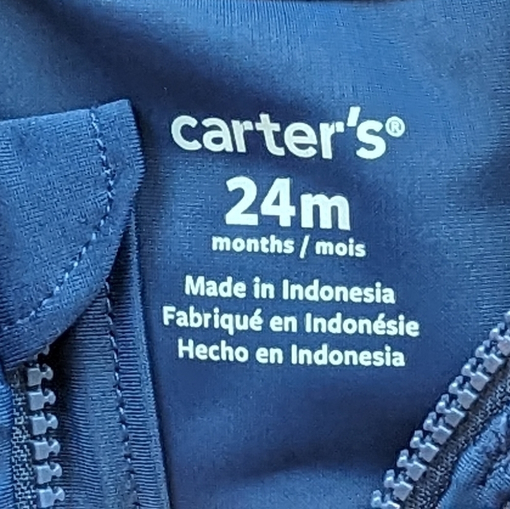 New Carter's Quarter Zip Jacket | Big Kahuna Surfing Design | Size 18-24M | - Picture 4 of 6